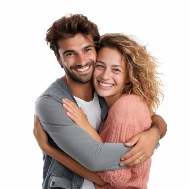 Man and Woman Embrace in Heartfelt Hug