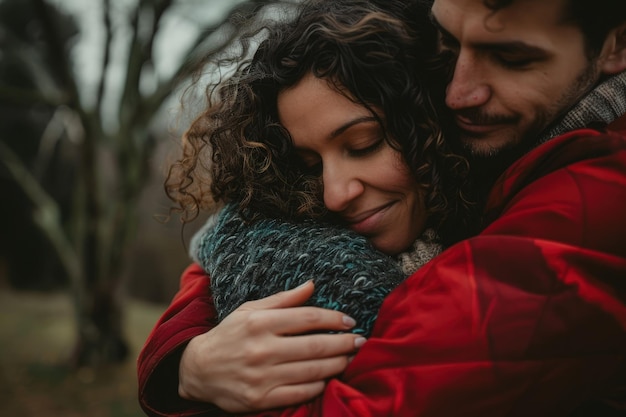 Photo a man and a woman embracing each other