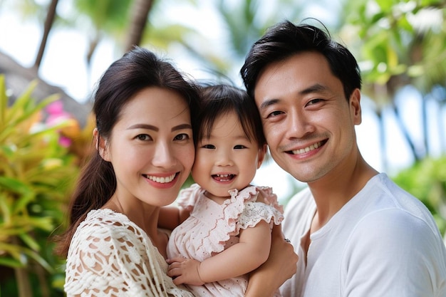 a man and a woman holding a baby