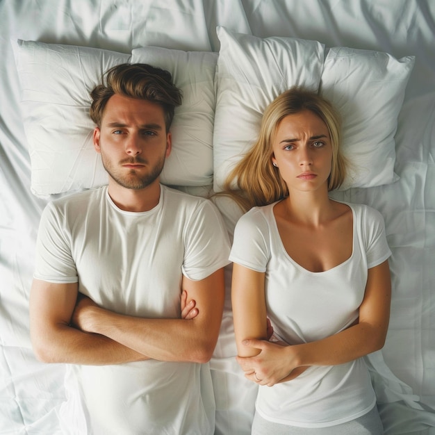 Man and Woman Laying in Bed