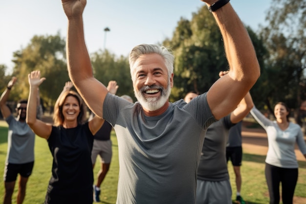 Мужчина женщина природа приспособленность пожилые активные упражнения пожилые люди спорт здоровый фитнес образ жизни