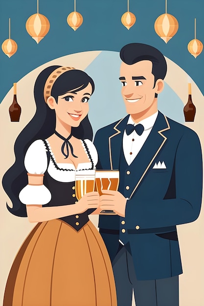 Man and Woman at Oktoberfest