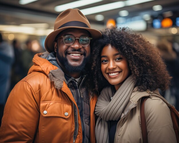 a man and a woman pose for a photo