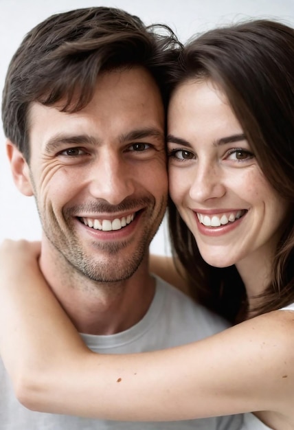 Foto un uomo e una donna posano per una foto con una donna