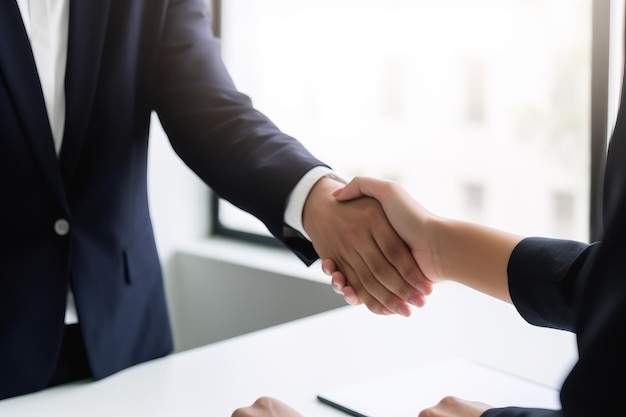 Man and Woman Shaking Hands