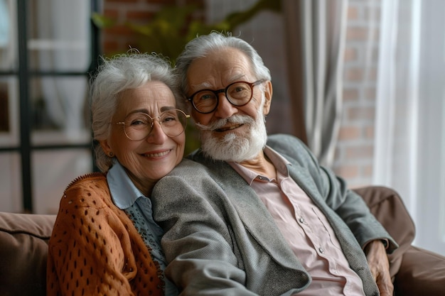 A man and a woman sitting on a couch