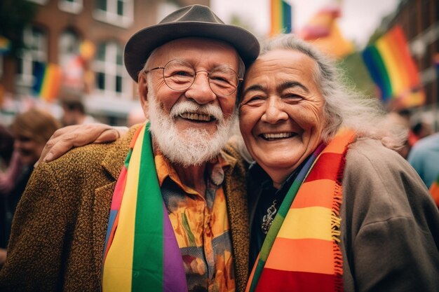 A man and a woman smile for the camera.