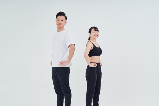 Man and woman in sportswear