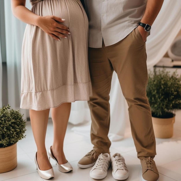 Photo a man and a woman standing next to each other with their hands on their hips