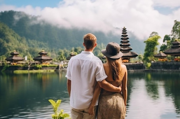 Foto un uomo e una donna in piedi l'uno accanto all'altro