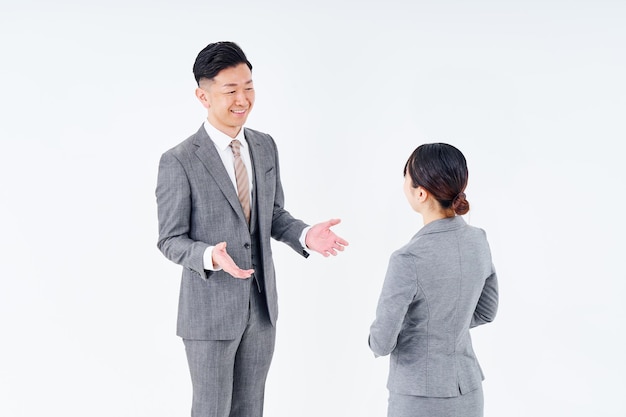 Man and woman in suits