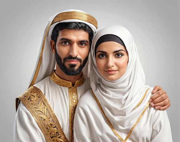 a man and woman in traditional clothing