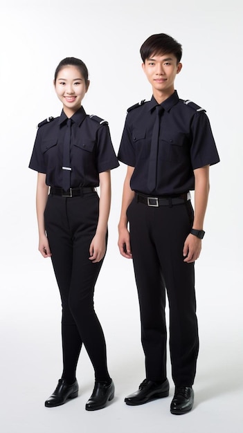 a man and a woman in uniform posing for a picture