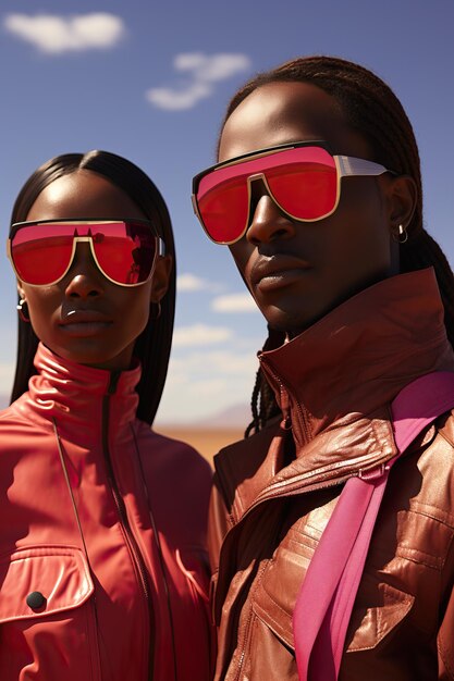 a man and woman wearing sunglasses