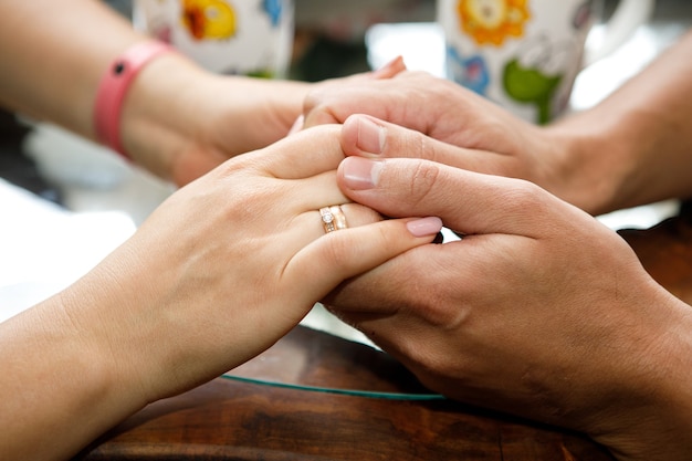 Man and woman with wedding ring