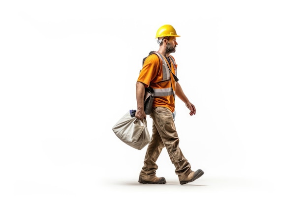 Man worker labor day isolated white background