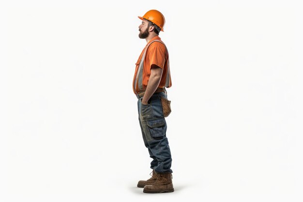 Man worker labor day isolated white background