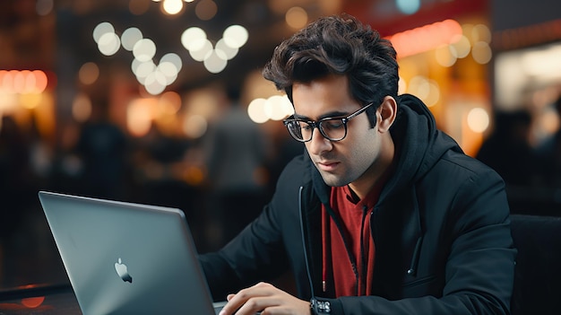 man working on computer in office