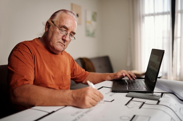 Man Working on Construction Plan