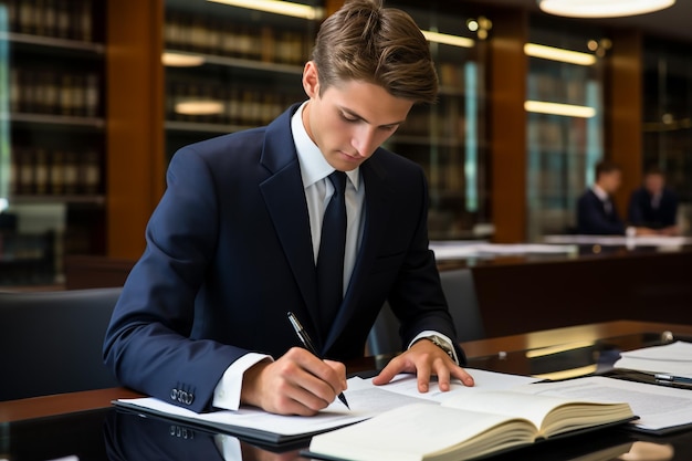 Man working employee sitting tired business desk office laptop computer businessman expression