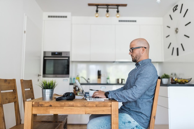 Man working from home during the coronavirus pandemic