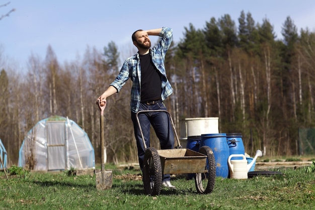 man working in the garden