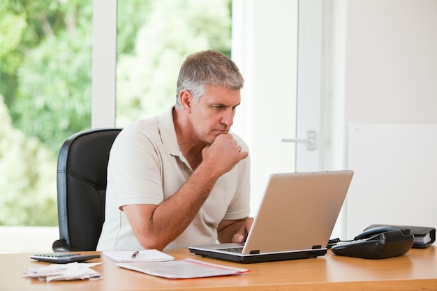 Man working on his laptop 