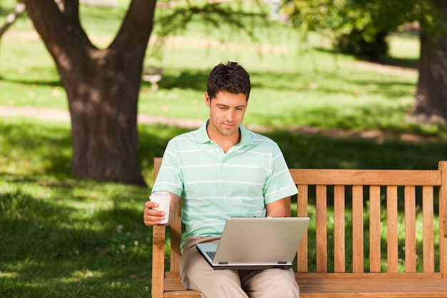 Man working on his laptop