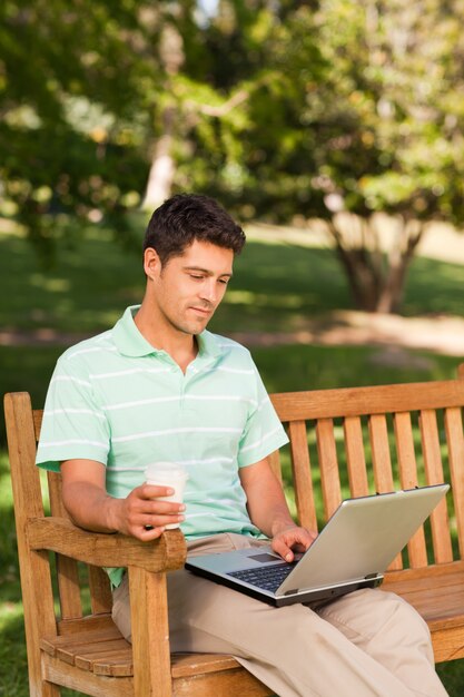 Man working on his laptop