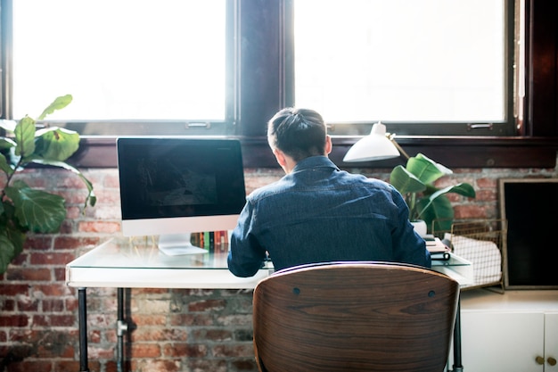 Man working at home office