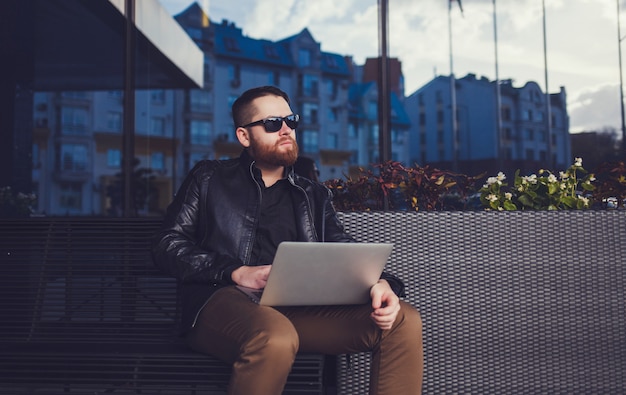  man working on laptop