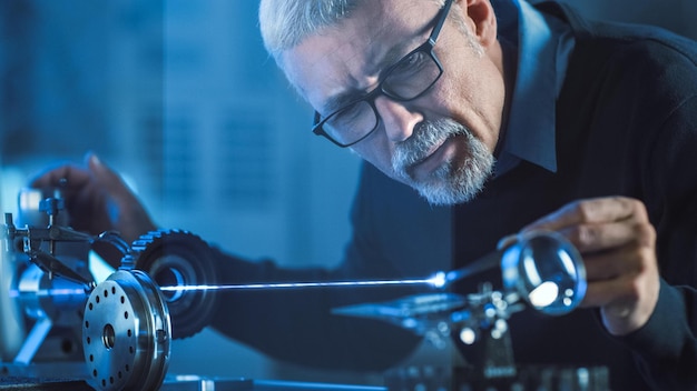 A man working on a machine