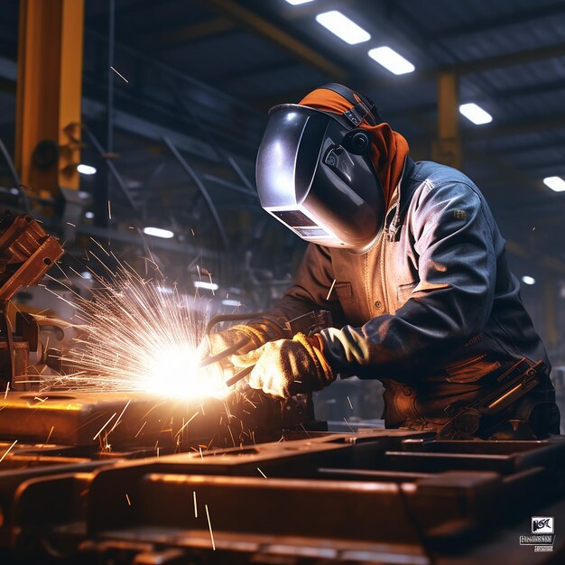 a man working on a metal piece with the number 2 on it