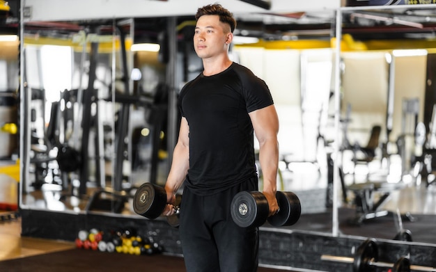 Uomo che si allena in palestra