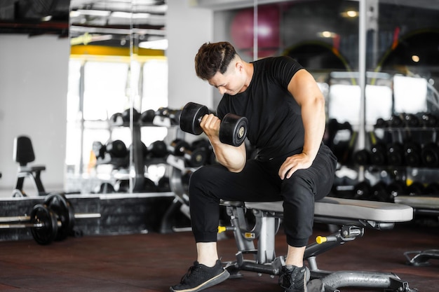 Man working out at the gym