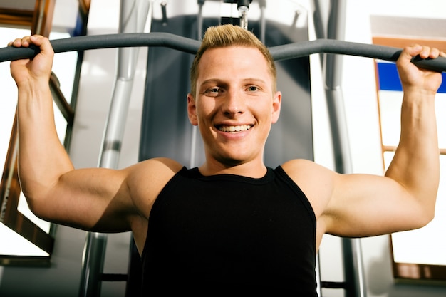 Man working out in gym