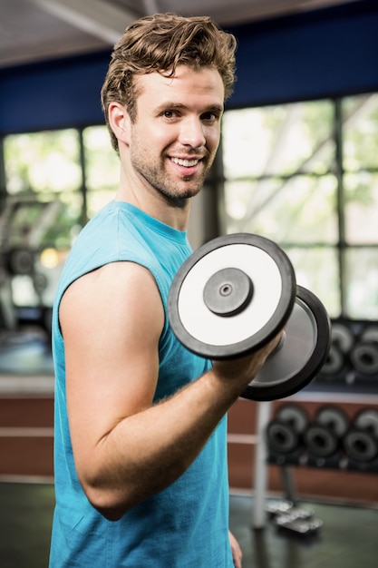 Man working out with dumbbell