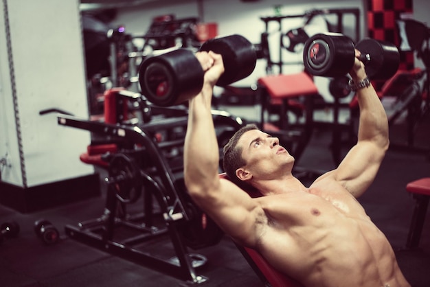 Man working out with dumbbells