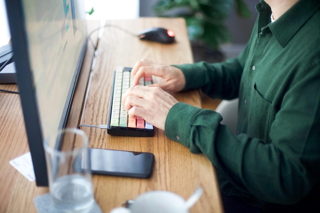 Man working on table