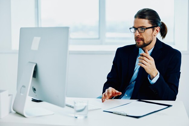 Man working on table