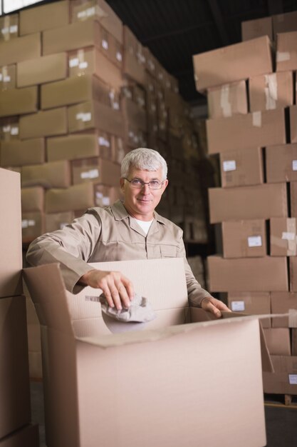 Man working in warehouse