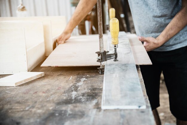 Man working on wood
