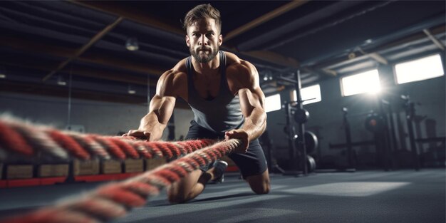 man workout in gym