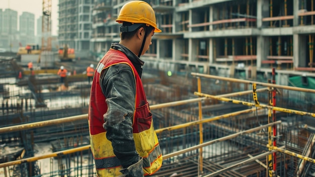 Photo a man works in the construction uhd wallpaper