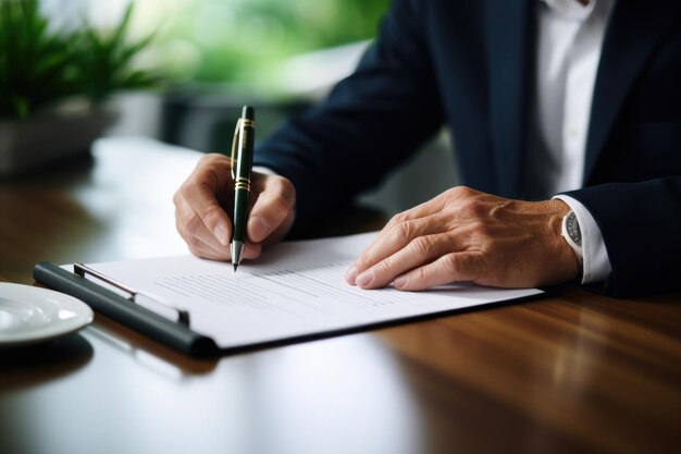 Man Writing on Paper