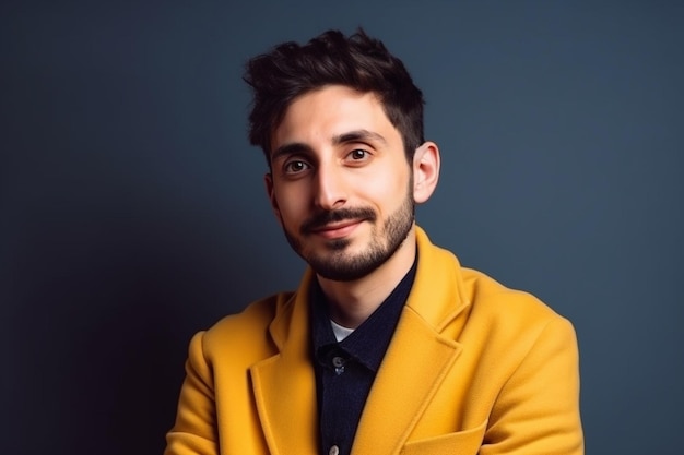 A man in a yellow jacket smiles for the camera.