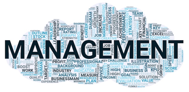 Management word cloud concept on white background