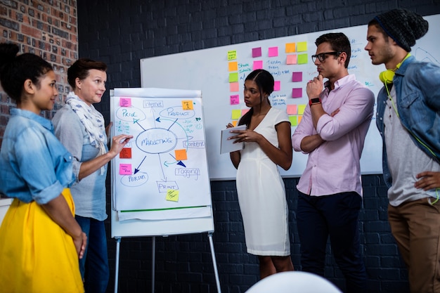 Manager leading a meeting with a group of creative designers