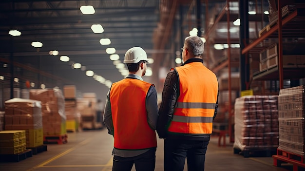 Manager, supervisor en werknemer bespreken de productieresultaten en de nieuwe strategie in de fabrieksindustrie