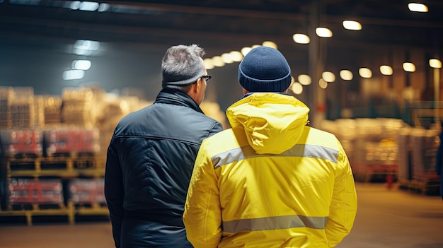 manager supervisor and worker discussing about production results and new strategy in factory indust